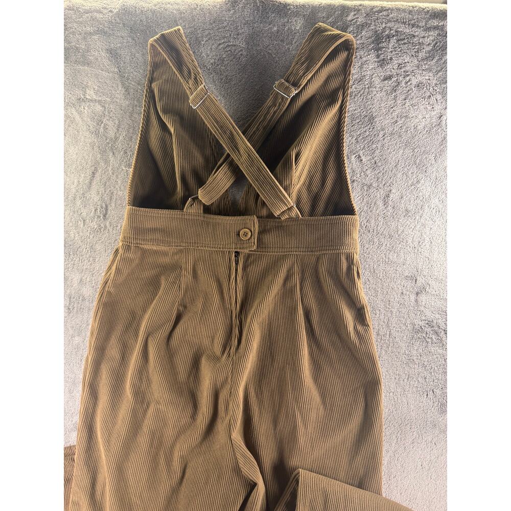 Sincerely Jules Corduroy Wide Leg Overall Jumpsuit Olive Brown Women’s M - Picture 11 of 12